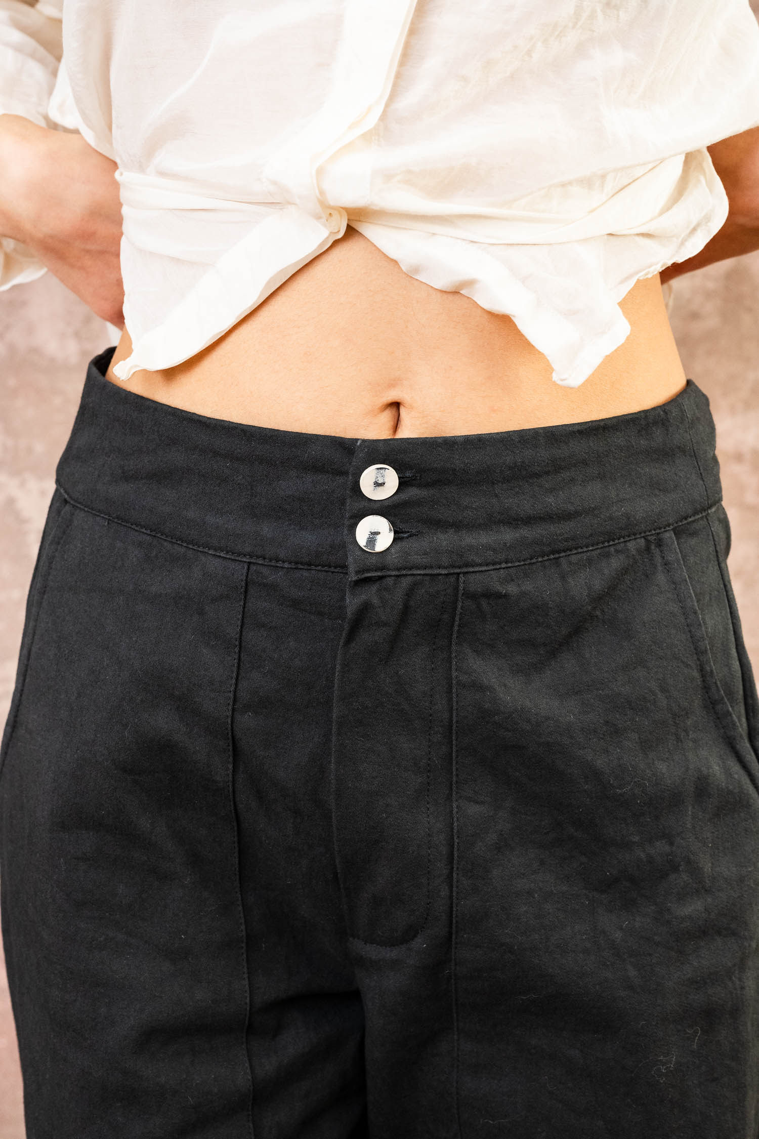 flare pants cotton twill - Sula Clothing cotton flared pants
