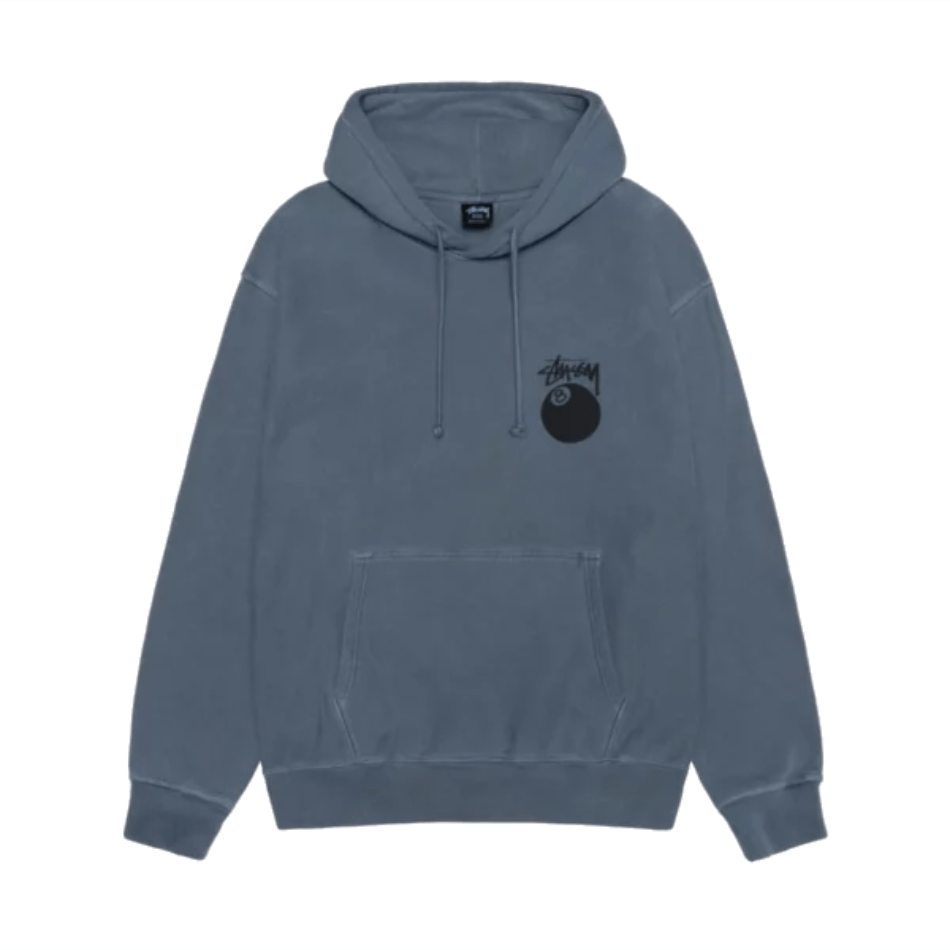 Stussy 8 Ball Pigment Dyed Blue Hoodie