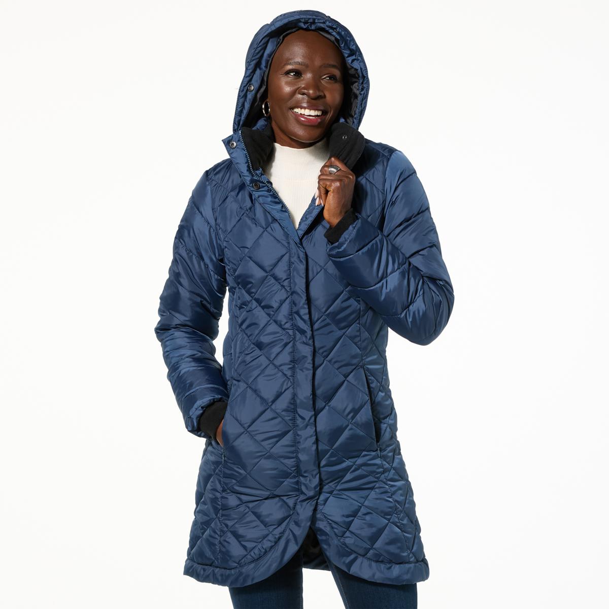 Sporto® Tulip Quilted Water-Resistant Parka Coat | HSN