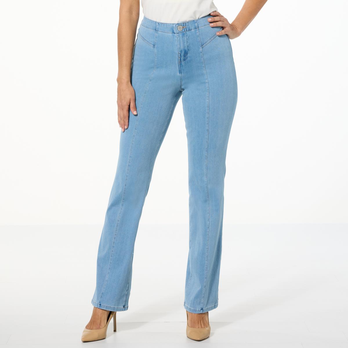 DG2 by Diane Gilman Super Stretch Knit Denim Front-Seam Bootcut