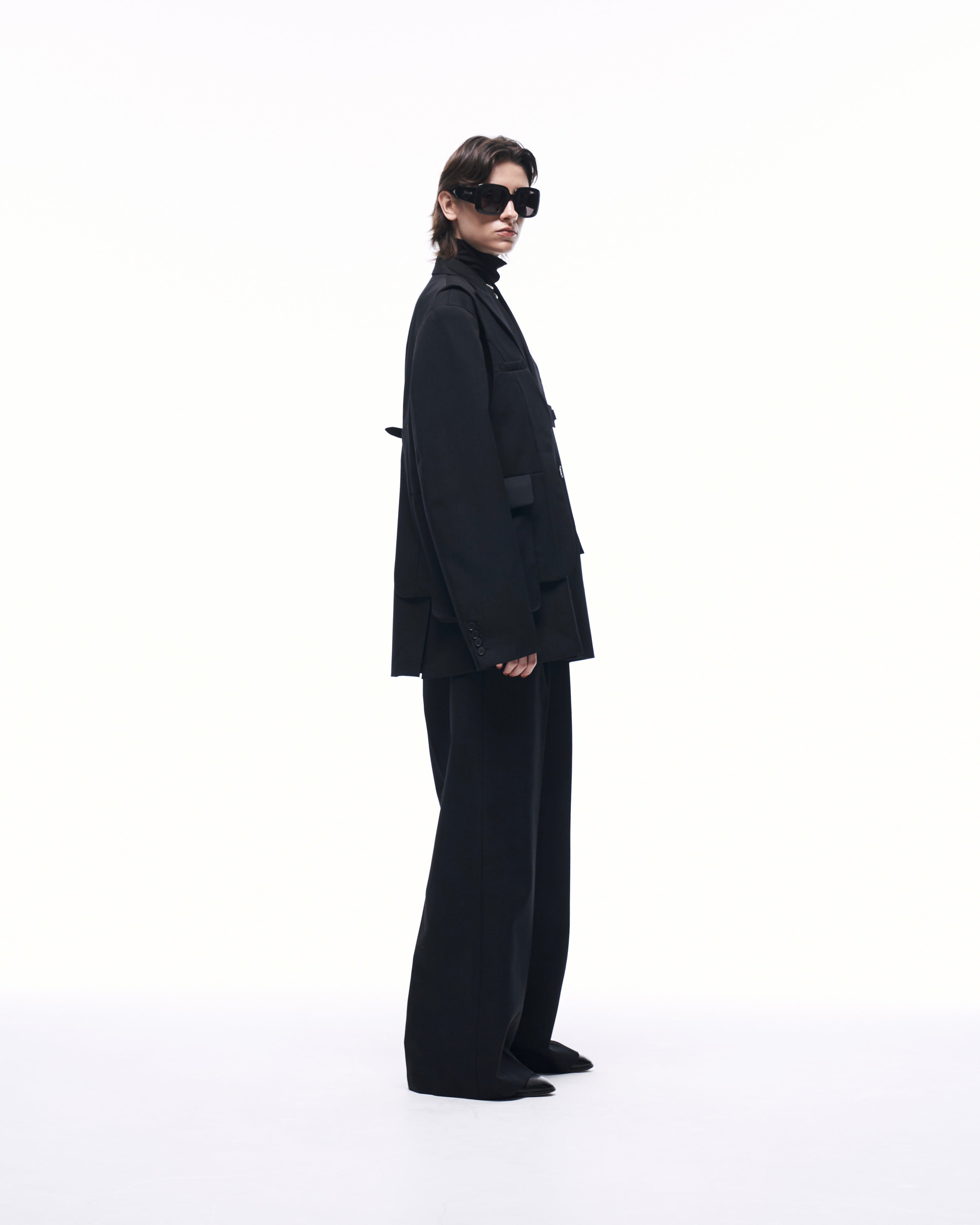 WIDE STRAIGHT BUGGY WOOL SLACKS （STRIPED） – ILEAN