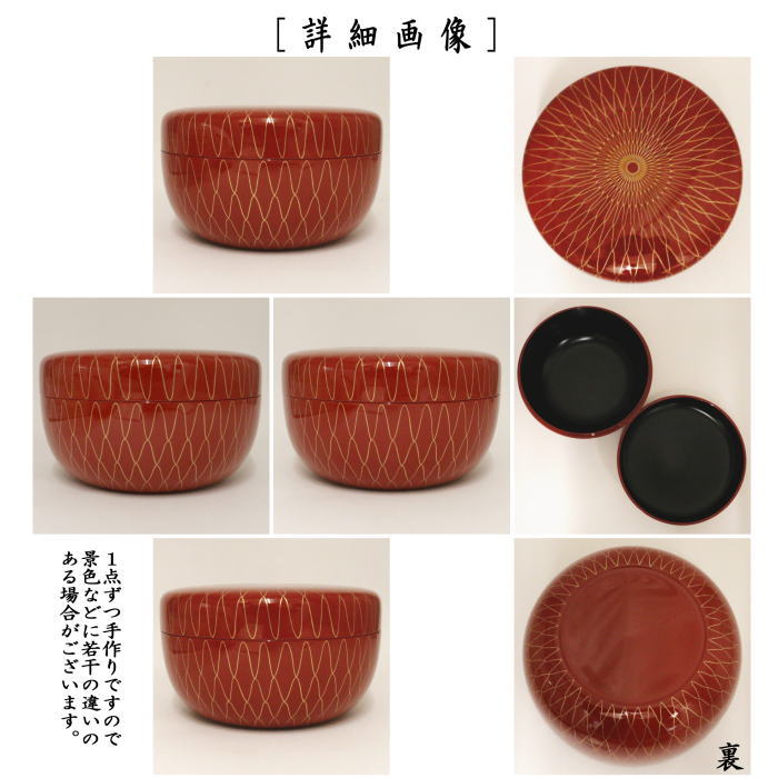 茶器/茶道具 菓子器】 喰籠 朱塗り 金網目 木質製 （喰篭・喰ろう