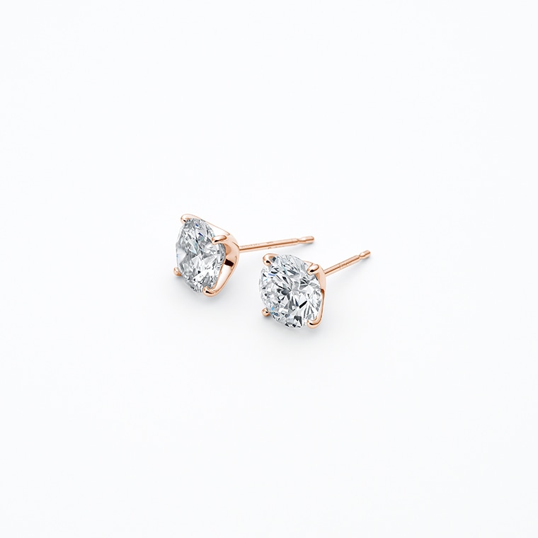 S001 ラボグロウンダイヤモンド/ピアス/2.00ct(ピンクゴールド