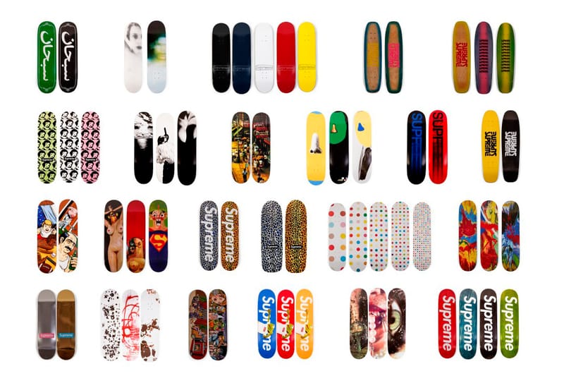 オークションに登場した Supreme の全スケートデッキコレクションが約1