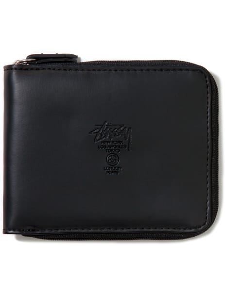 Stüssy - Black Super Solid Zip Wallet | HBX
