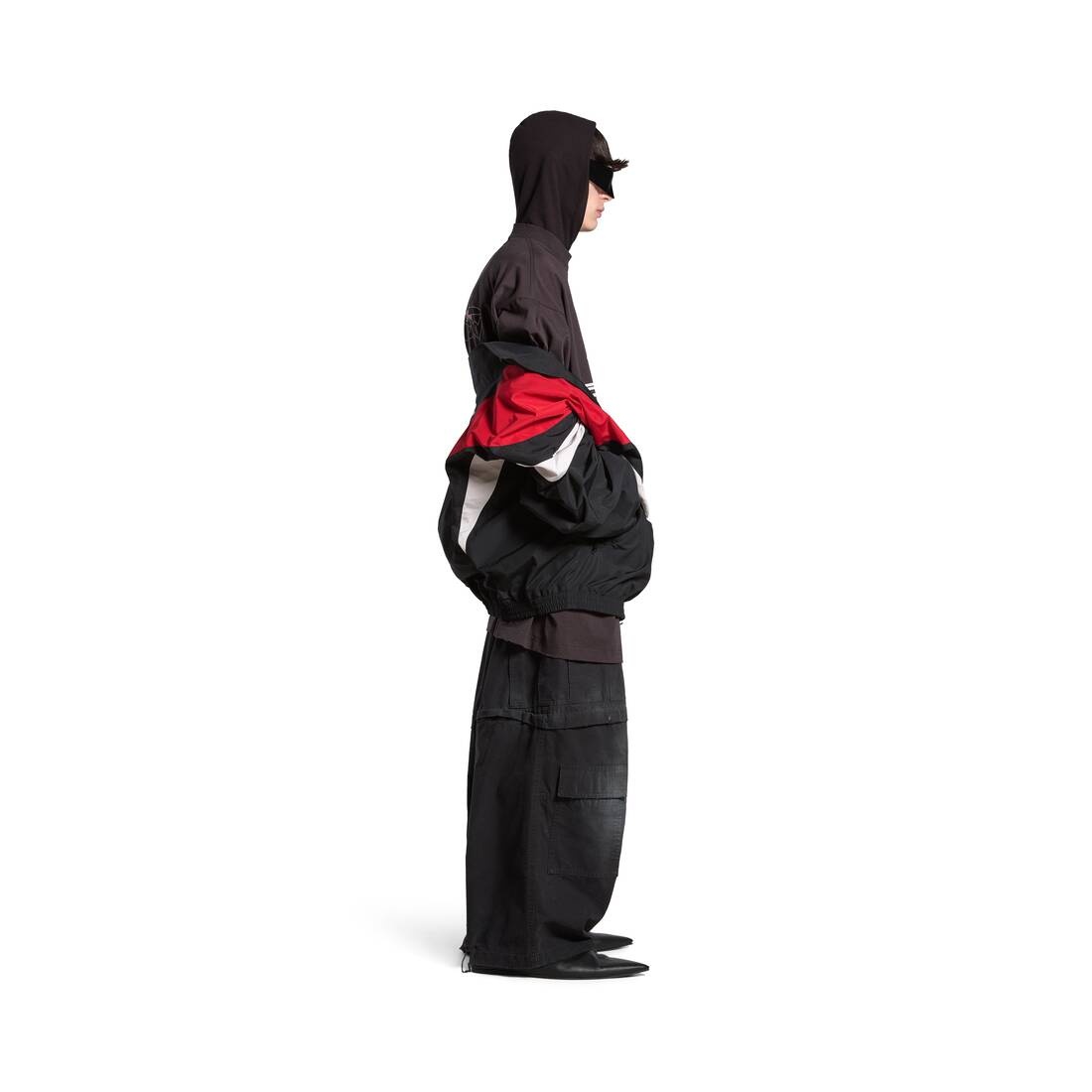 BALENCIAGA 3b Sports Icon Off Shoulder Tracksuit Jacket in Black