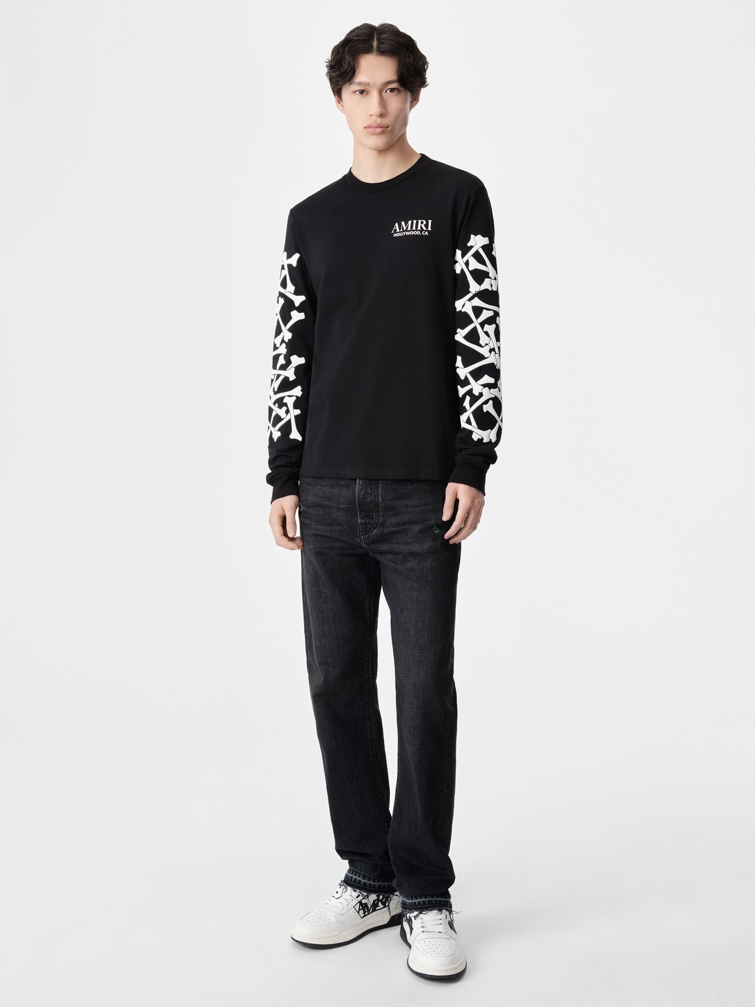 AMIRI BONES STACKED LONG SLEEVE TEE | REVERSIBLE