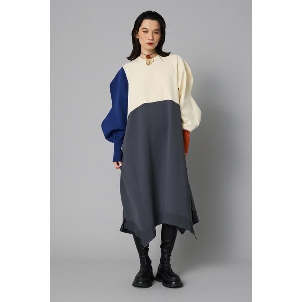 Mountain sleeve docking dress | ヘリンドットサイ(HeRIN.CYE