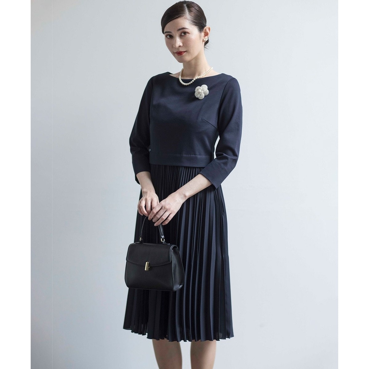 VERY3月号掲載・KUMIKYOKU NAVY・WEB限定】ジャージーコンビプリーツ