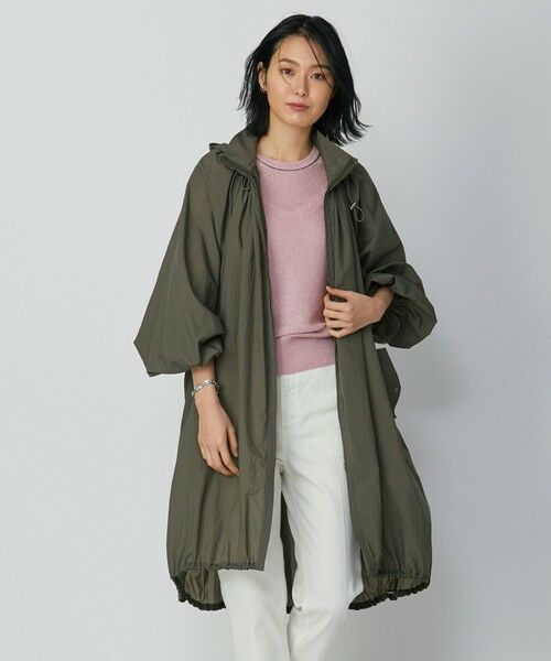 セール】 【撥水加工】シアーナイロンタフタ フーデットコート