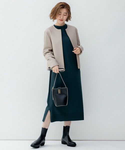 セール】 【洗える】ヴィスコースストレッチ ストレート ニット