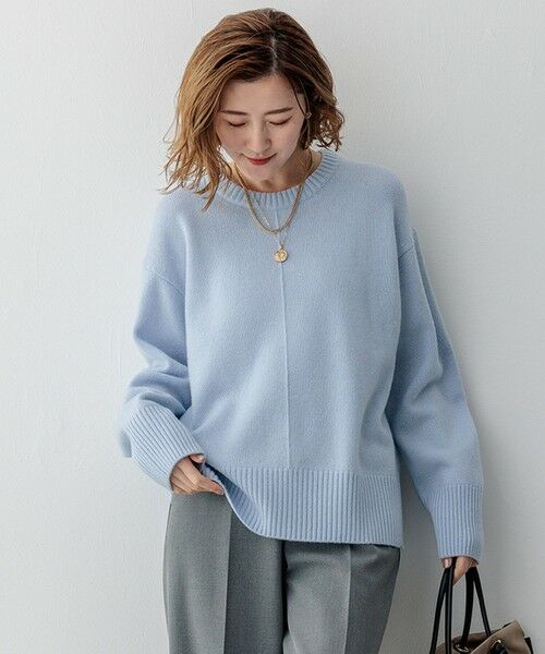 洗える】カシミヤブレンド クルーネック ニット （ニット・セーター