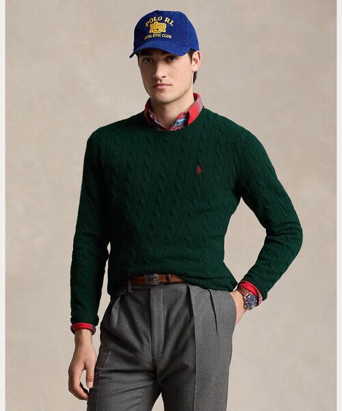 ケーブルニット ウールカシミヤ セーター （ニット・セーター）｜POLO