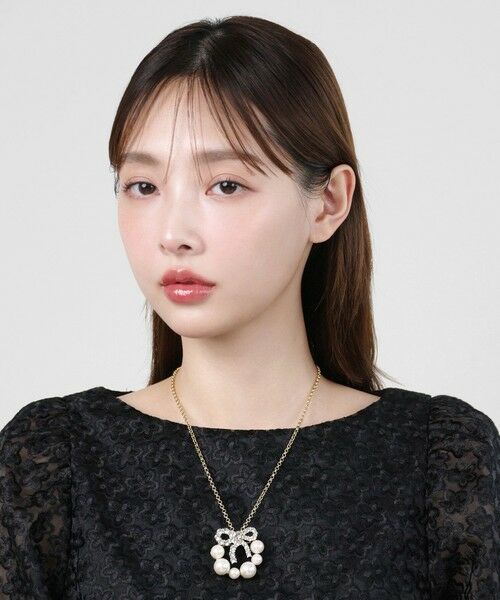 2WAY】PROMISE PEARL RIBBON BROOCH NECKLACE ブローチ ネックレス