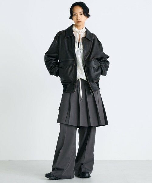 セール】 クラッシュレザー A-2ジャケット （ダッフルコート