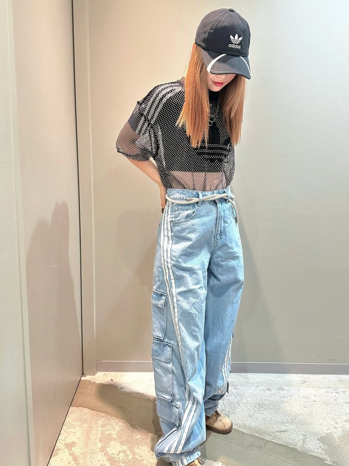 レディース Adilenium デニムカーゴパンツ クリアブルー｜アパレル