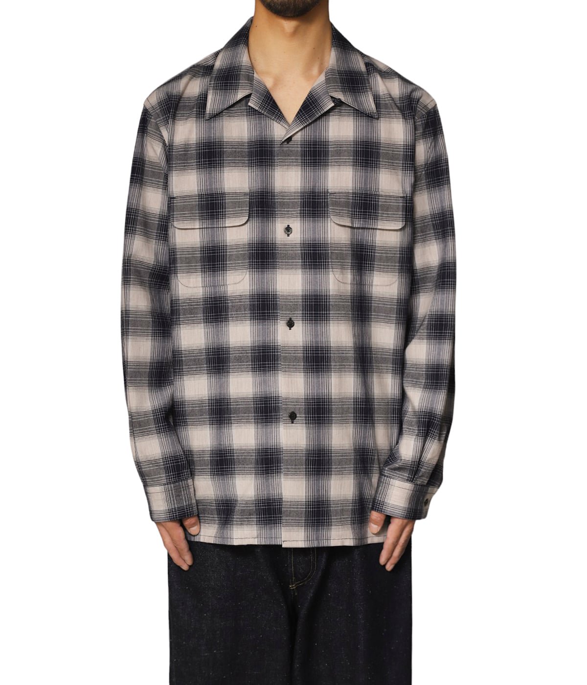 YAK OMBRE PLAID OPEN COLLAR BLOUSE | SUGARHILL(シュガーヒル