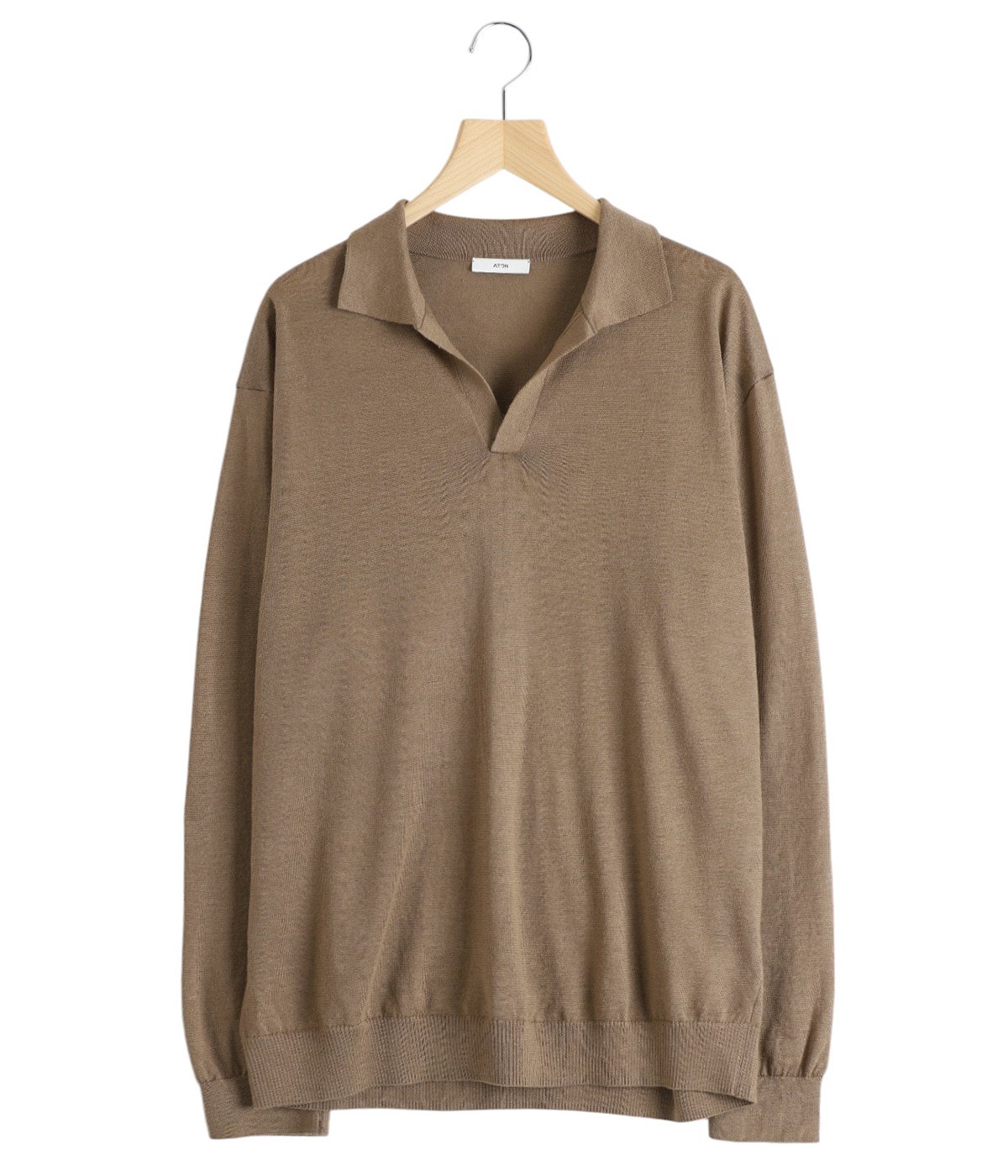 RAMIE CASHMERE SKIPPER POLO SWEATER | ATON(エイトン) / トップス