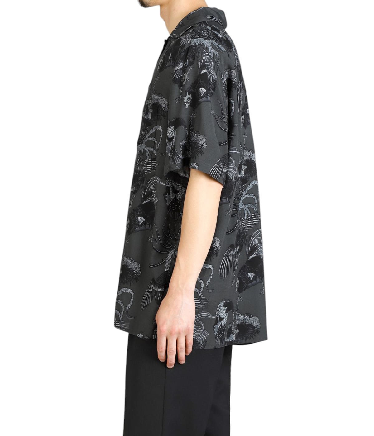 別注 RAYON SHORT SLEEVE ALOHA SHIRT (伊藤若冲 群鶏)（N25-RSH1000ex