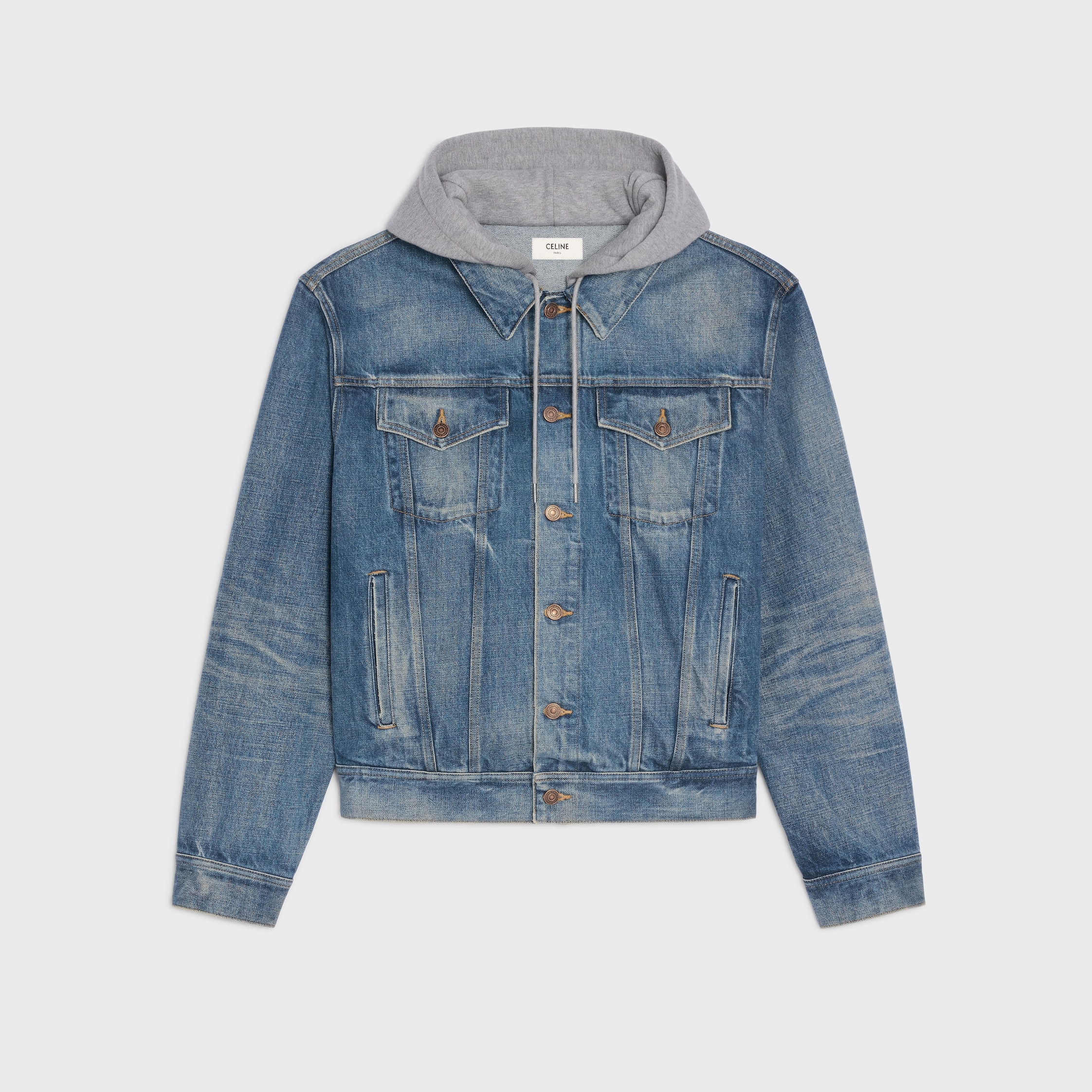 trucker jacket in cotton denim - UNION WASH | CELINE