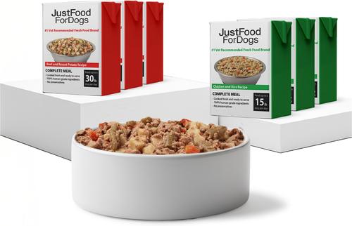 JUSTFOODFORDOGS Pantry Fresh Beef & Chicken Variety Pack Fresh Dog