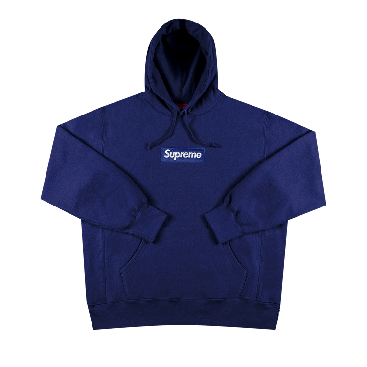 Buy Supreme Box Logo Hooded Sweatshirt 'Washed Navy' - FW21SW35