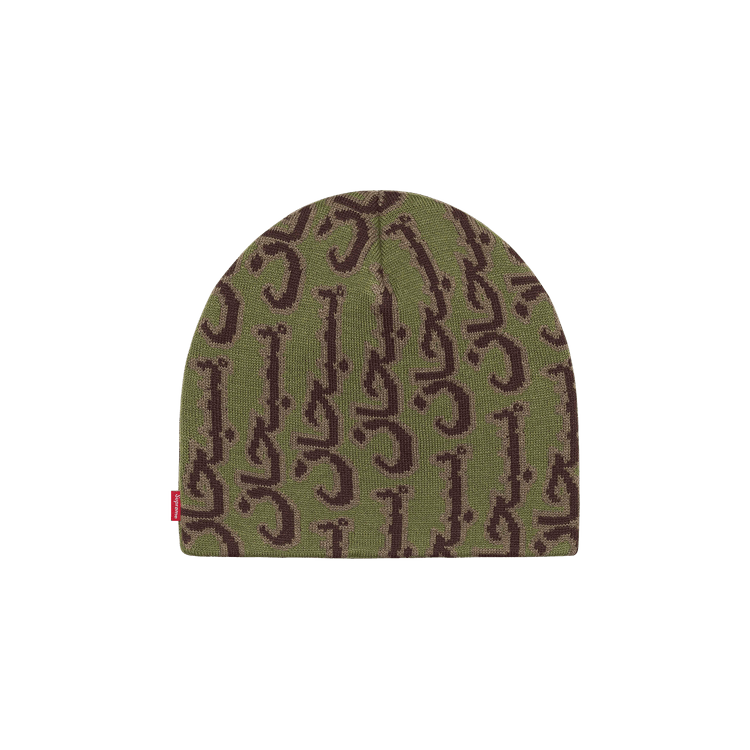 Buy Supreme Arabic Jacquard Beanie 'Olive' - FW25BN9 OLIVE | GOAT
