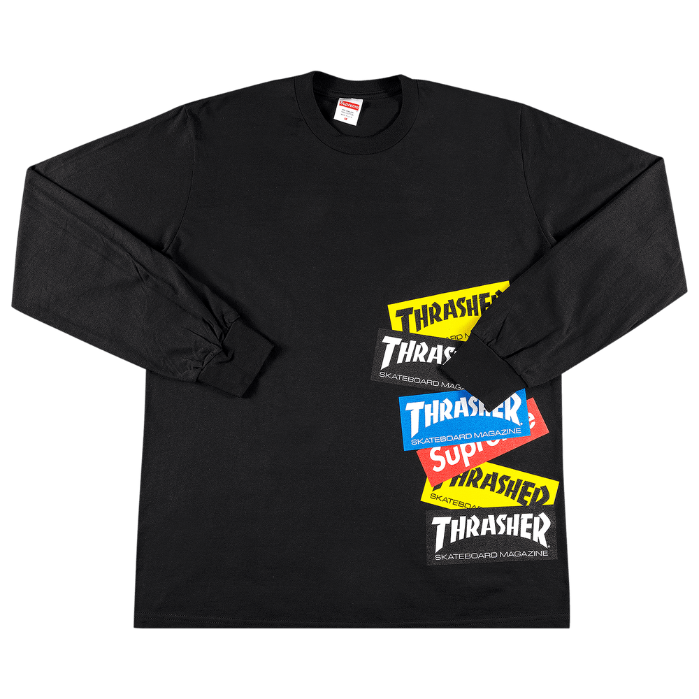 Buy Supreme x Thrasher Multi Logo Long-Sleeve Tee 'Black