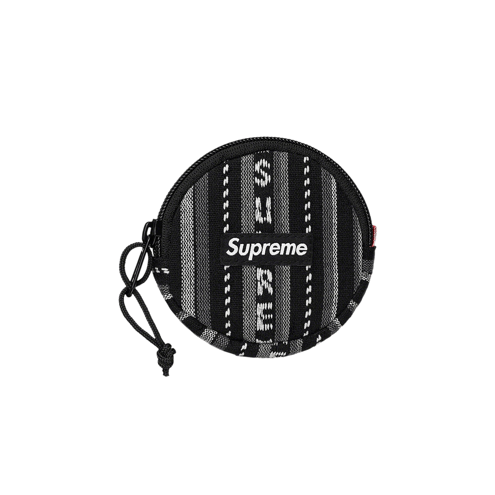 Buy Supreme Woven Stripe Coin Pouch 'Black' - SS20B14 BLACK | GOAT