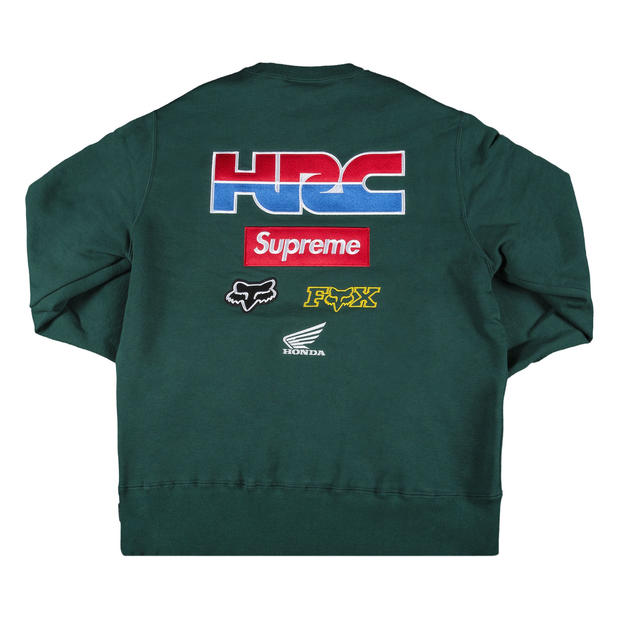 Buy Supreme x Honda Fox Racing Crewneck 'Green' - FW19SW6 GREEN | GOAT
