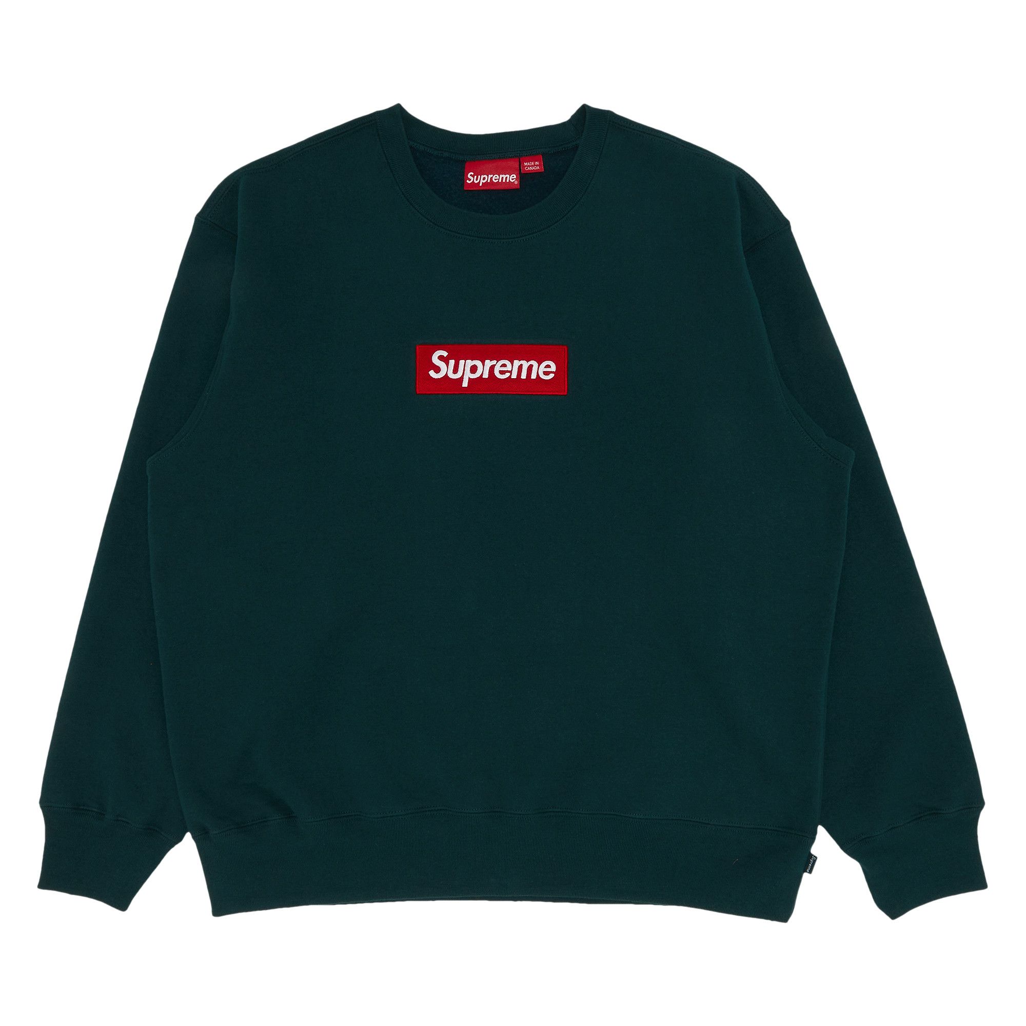 Buy Supreme Box Logo Crewneck 'Dark Pine' - FW22SW65 DARK PINE | GOAT