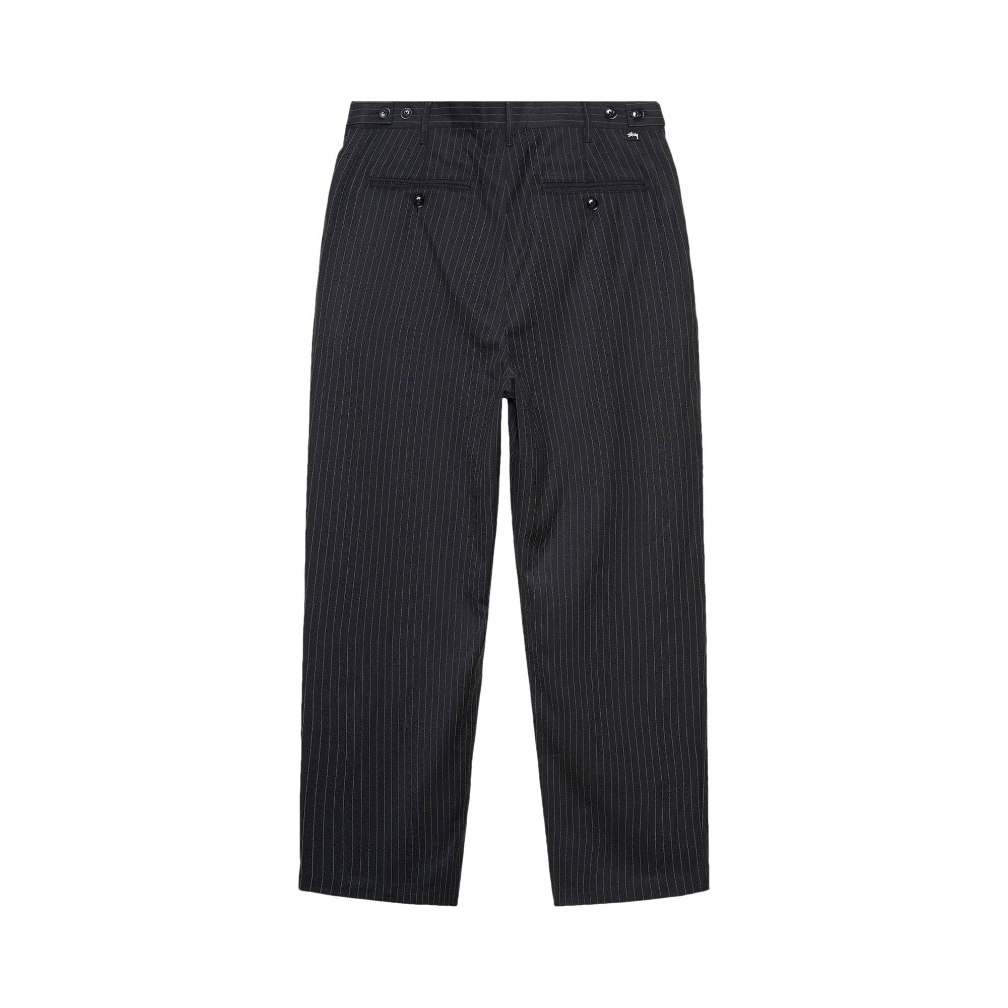 Buy Stussy Stripe Volume Pleated Trouser 'Black' - 116623 BLAC | GOAT