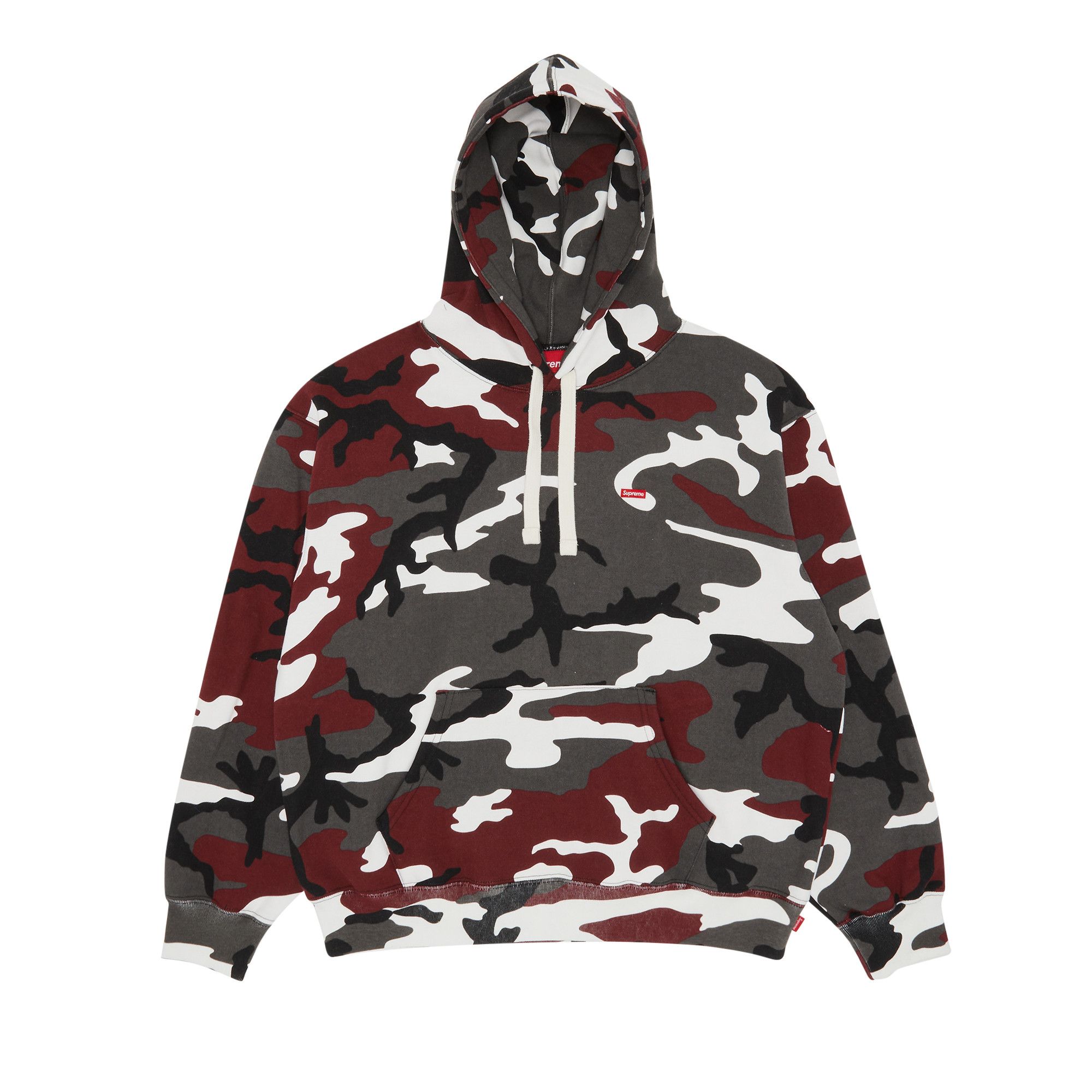 Buy Supreme Small Box Drawcord Hooded Sweatshirt 'Red Camo