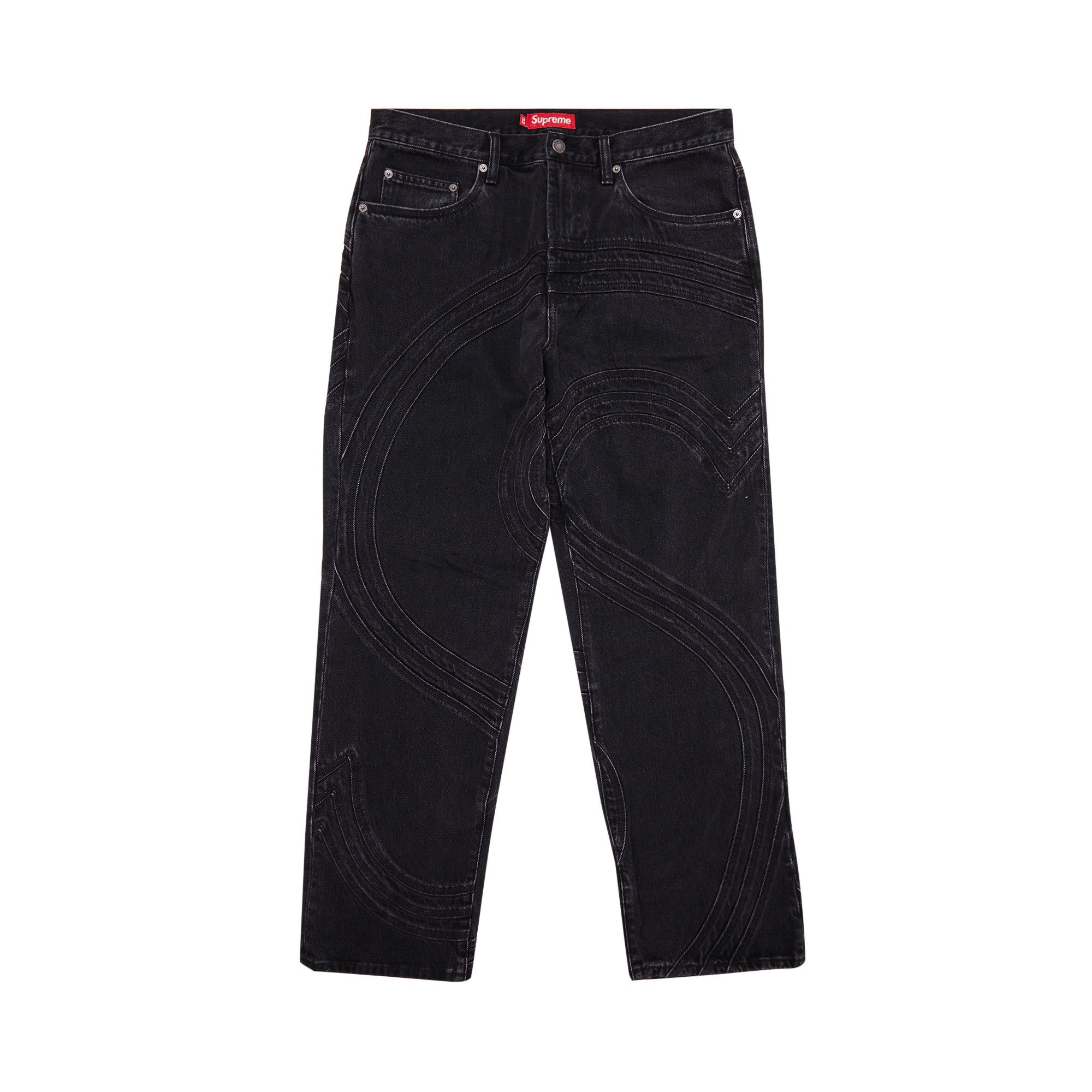 Buy Supreme S Logo Loose Fit Jean 'Washed Black' - SS24P37 WASHED