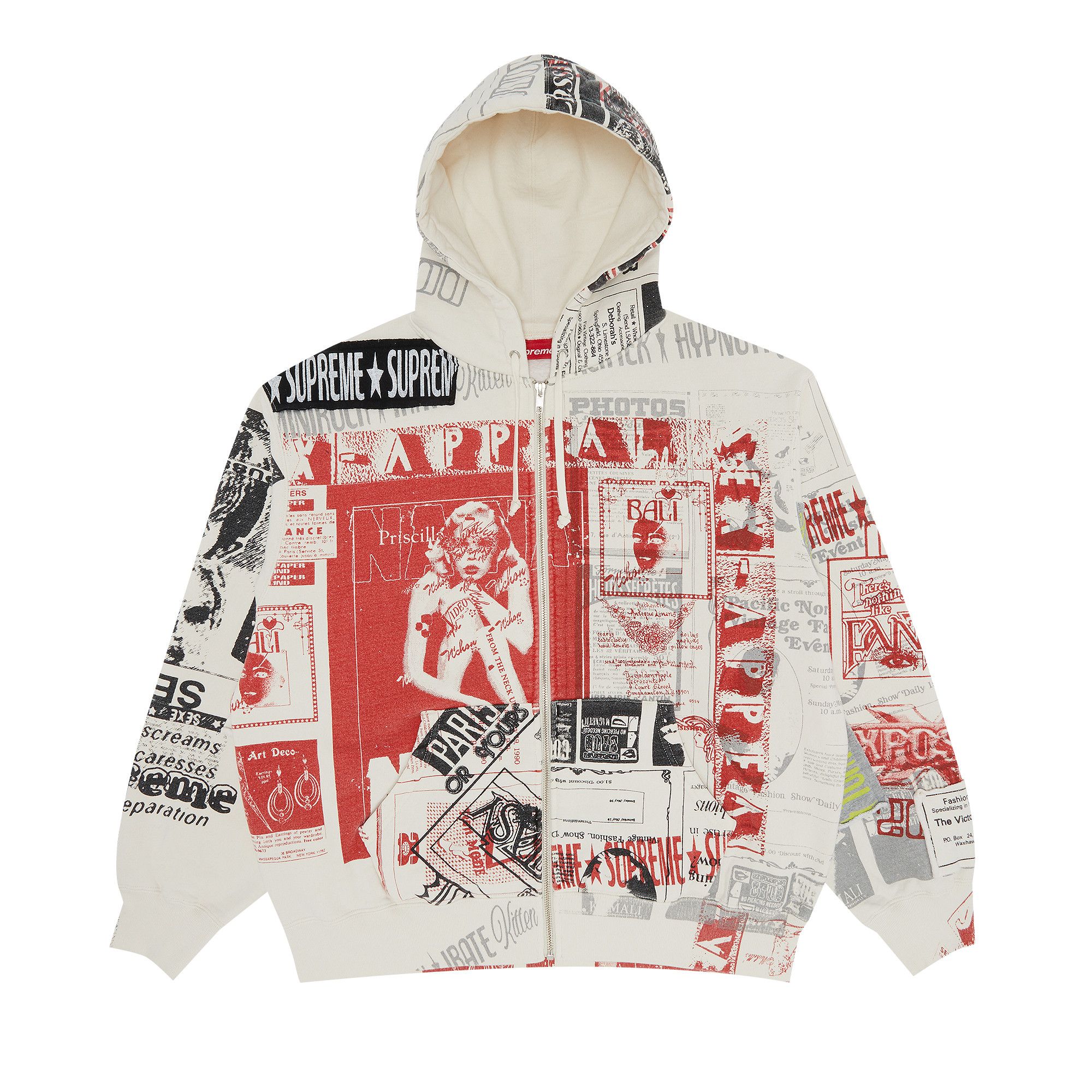 Buy Supreme Collage Zip Up Hooded Sweatshirt 'White' - SS24SW60