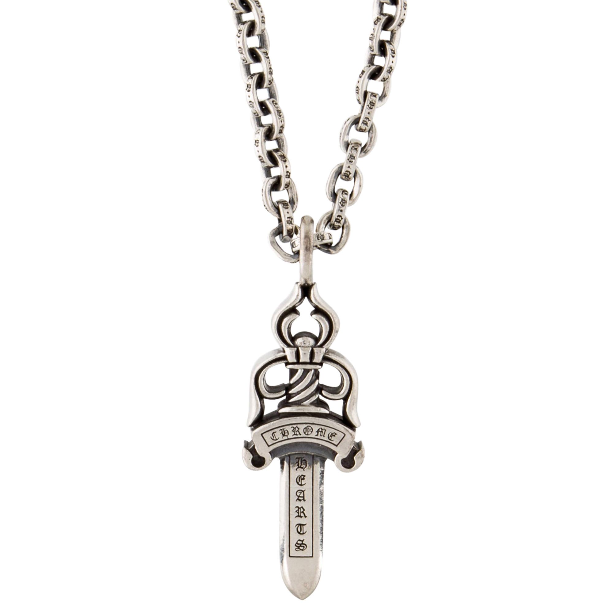 Buy Chrome Hearts Double Dagger Pendant Necklace w/ Paper Chain