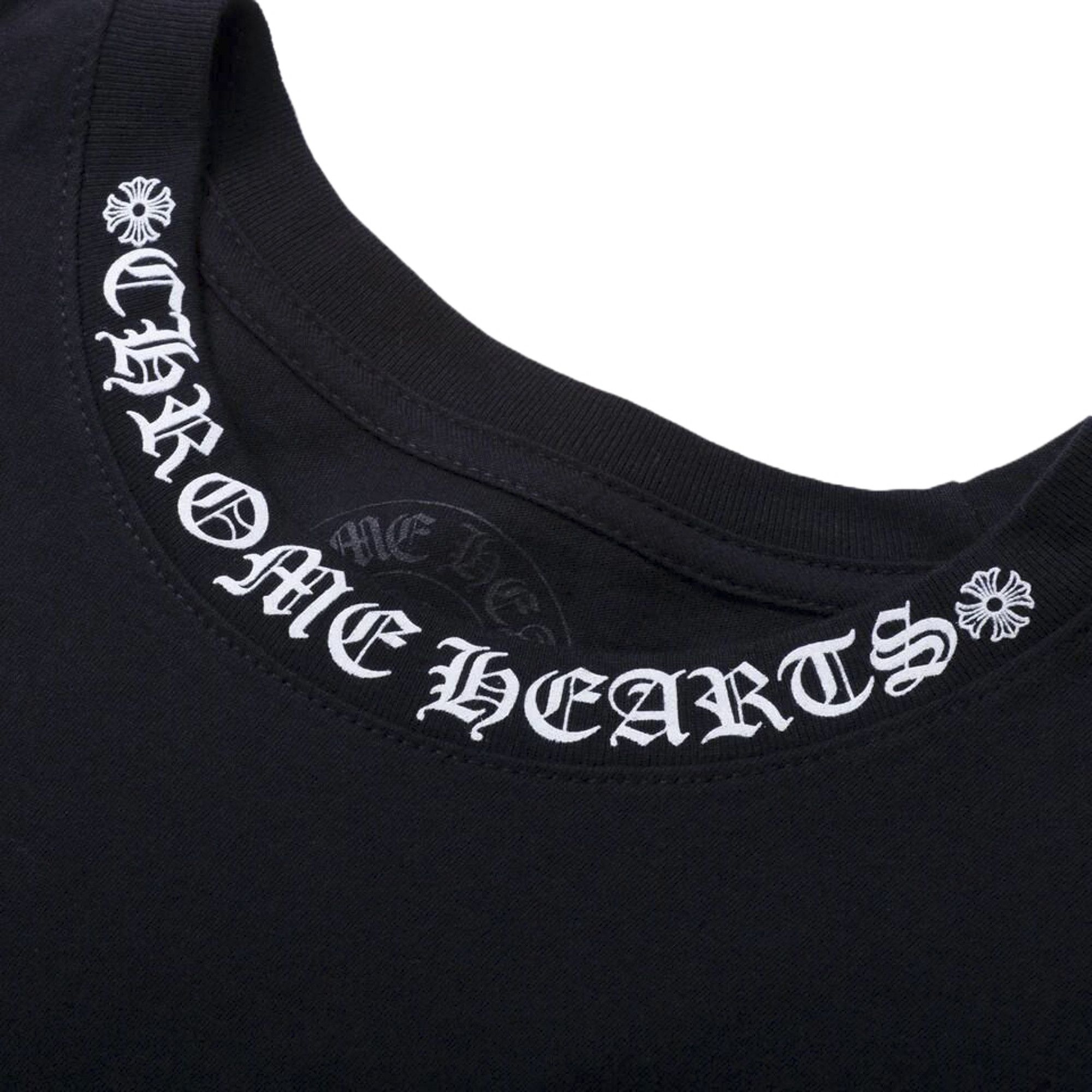 Buy Chrome Hearts Neck Logo Tee 'Black' - 1383 1SS230103NLT BLAC
