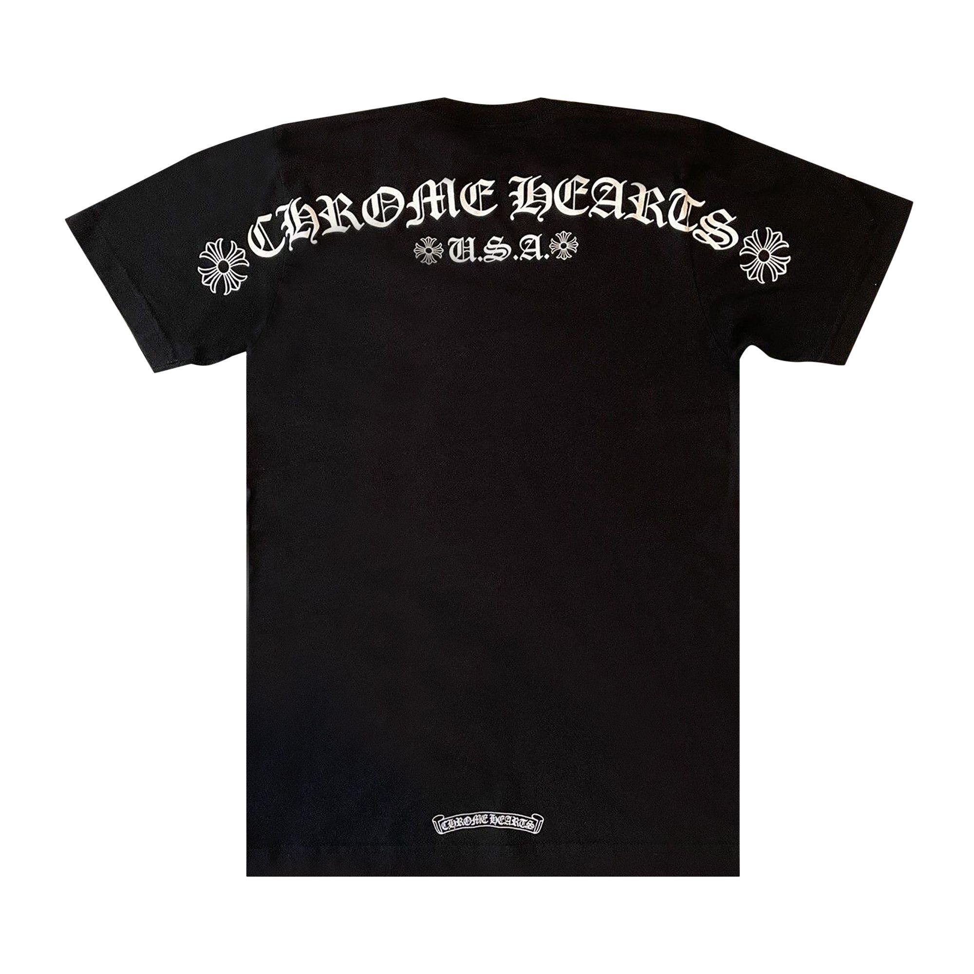 Buy Chrome Hearts Scroll Logo Pocket Tee 'Black' - 1383