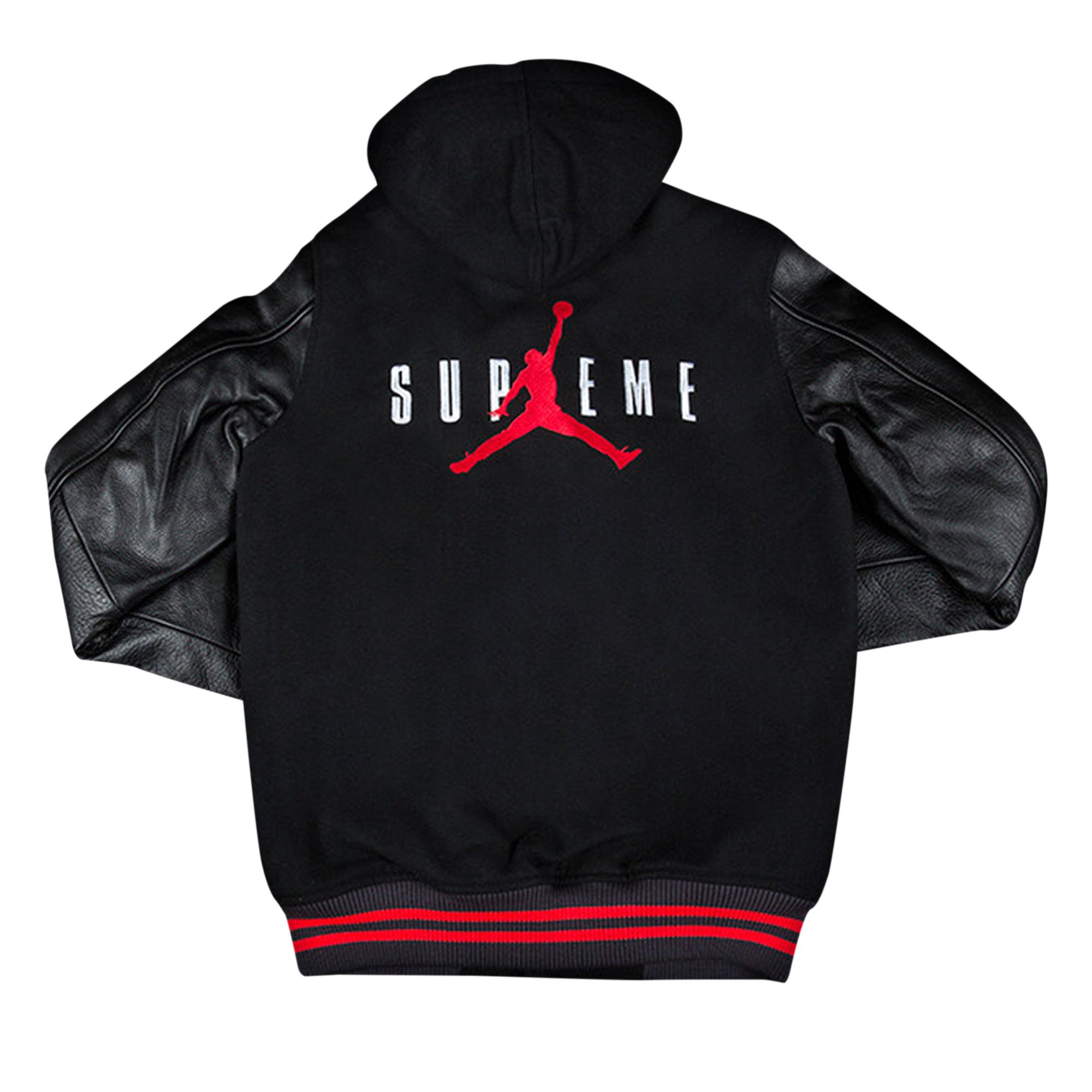 Buy Supreme x Jordan Hooded Varsity Jacket 'Black' - FW15J4 BLACK