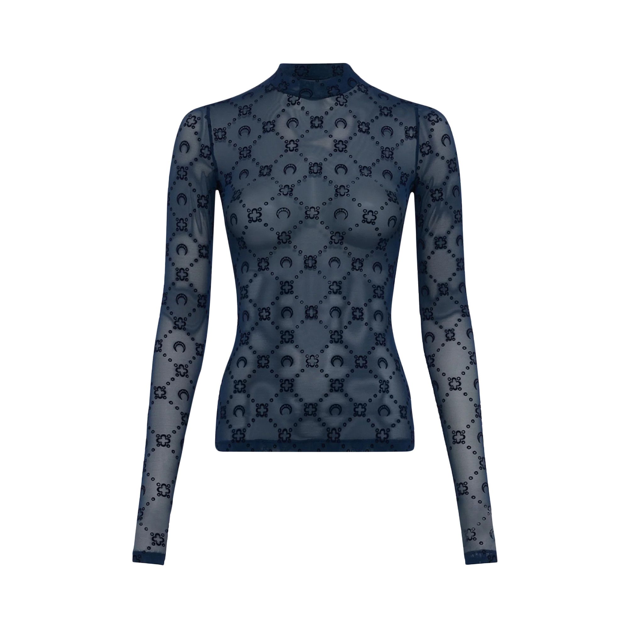 Buy Marine Serre Moonogram Mesh Flock Second Skin Highneck Top