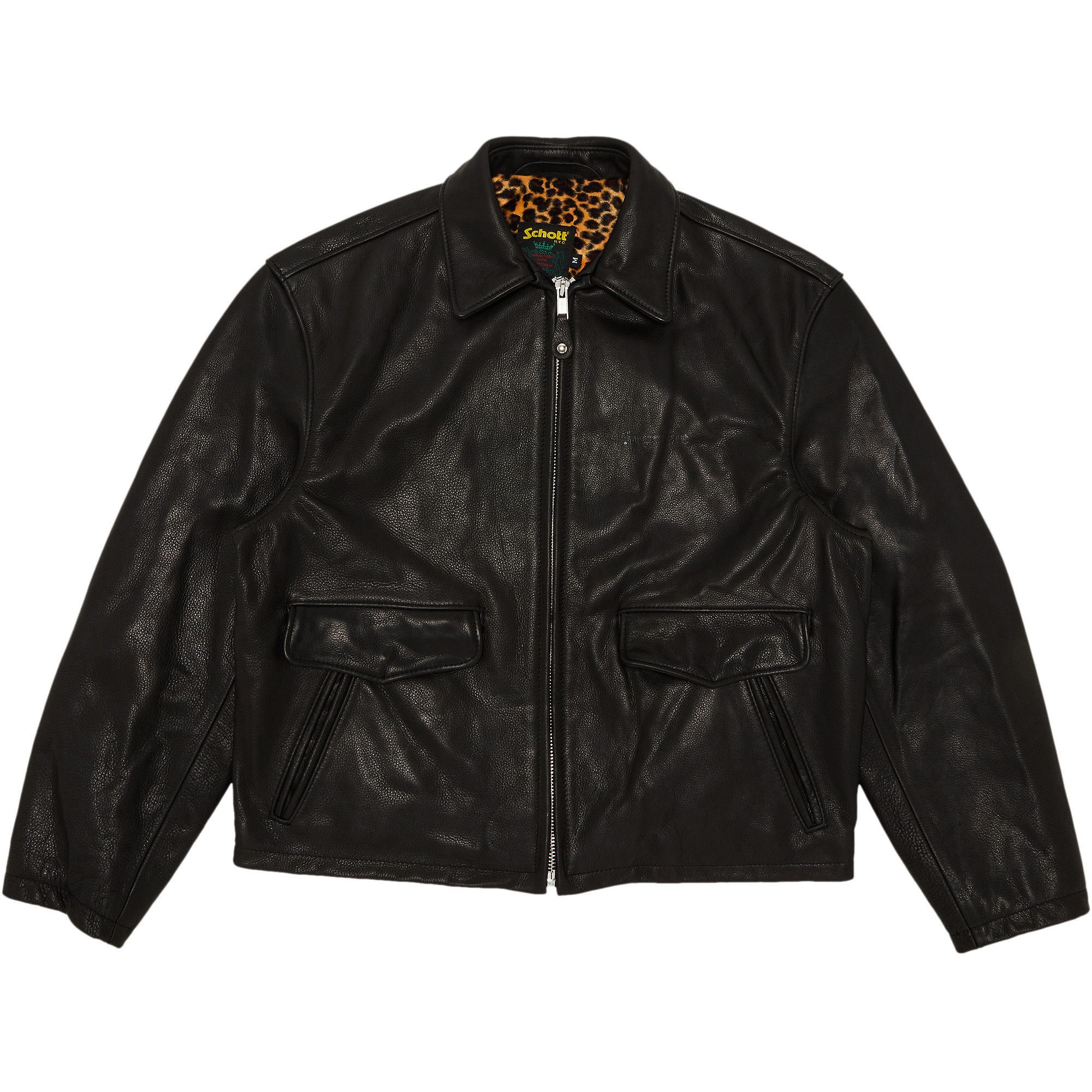 Buy Supreme x Schott Leather Racer Jacket 'Black' - FW24J29 BLACK
