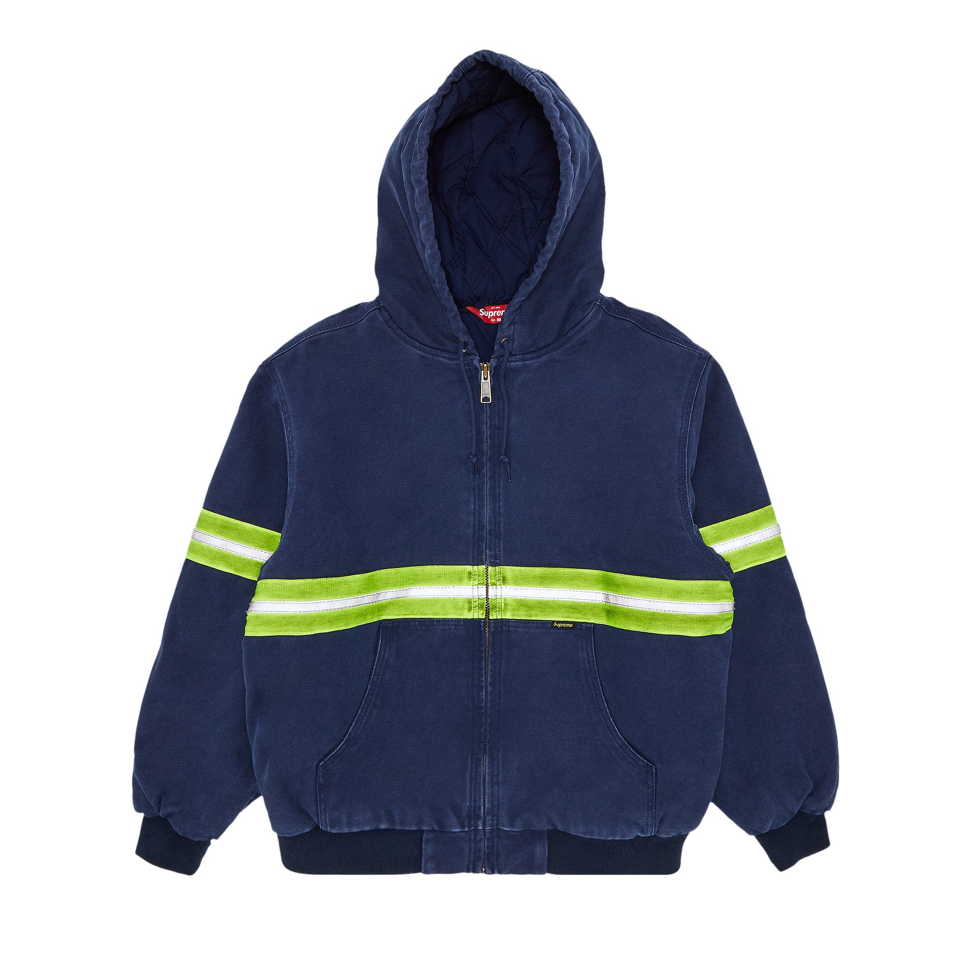 Buy Supreme Reflective Stripe Hooded Work Jacket 'Navy' - FW24J32
