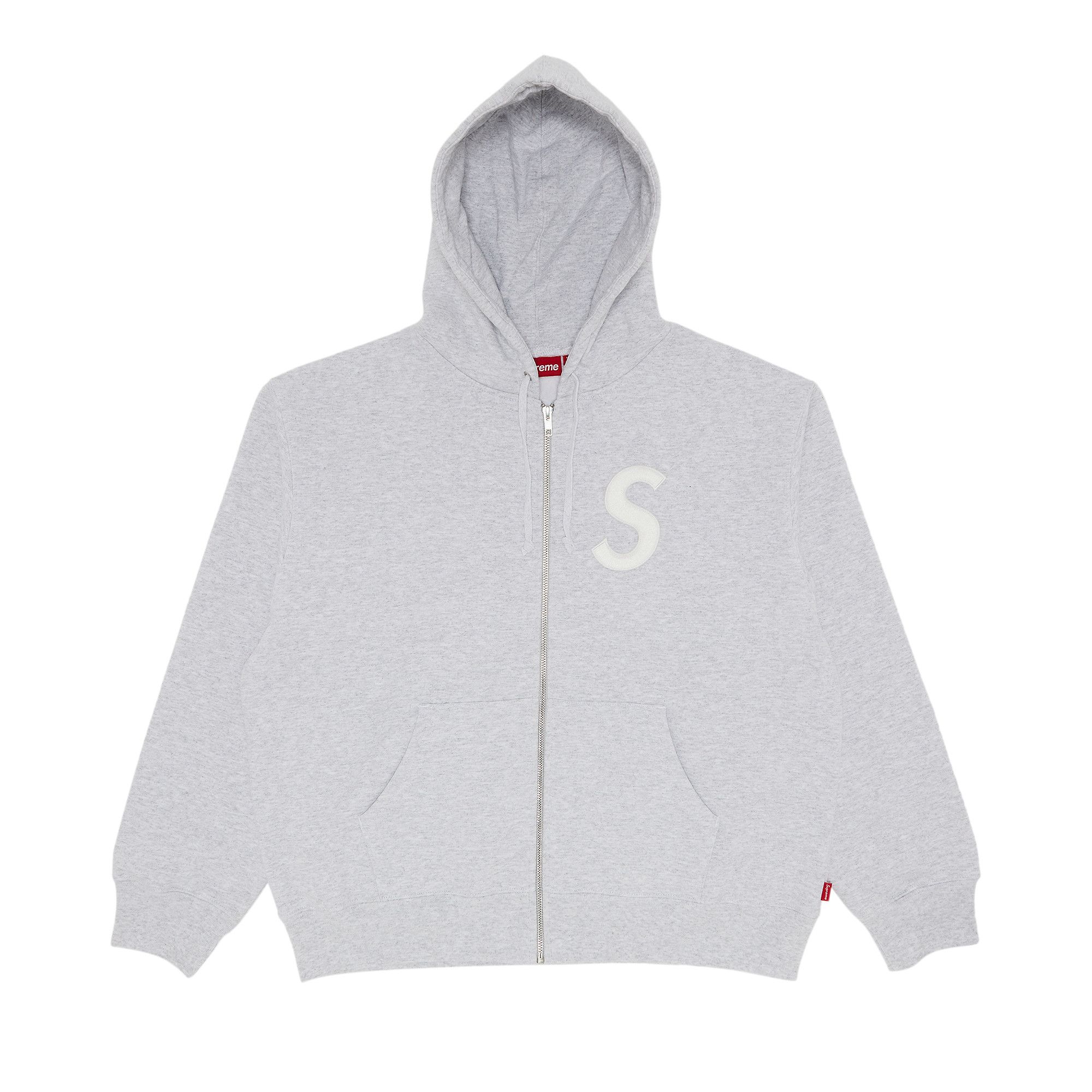 Buy Supreme S Logo Zip Up Hooded Sweatshirt 'Ash Grey' - FW24SW24