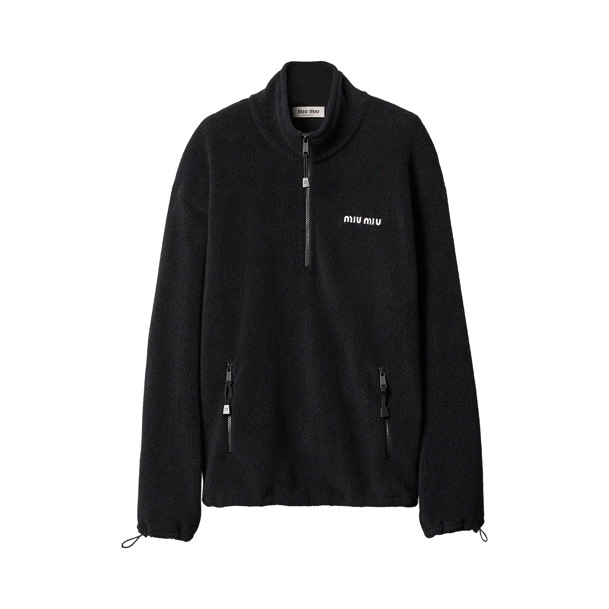 Buy Miu Miu Fleece Sweatshirt 'Black' - MJL043 15V3 F0002 | GOAT