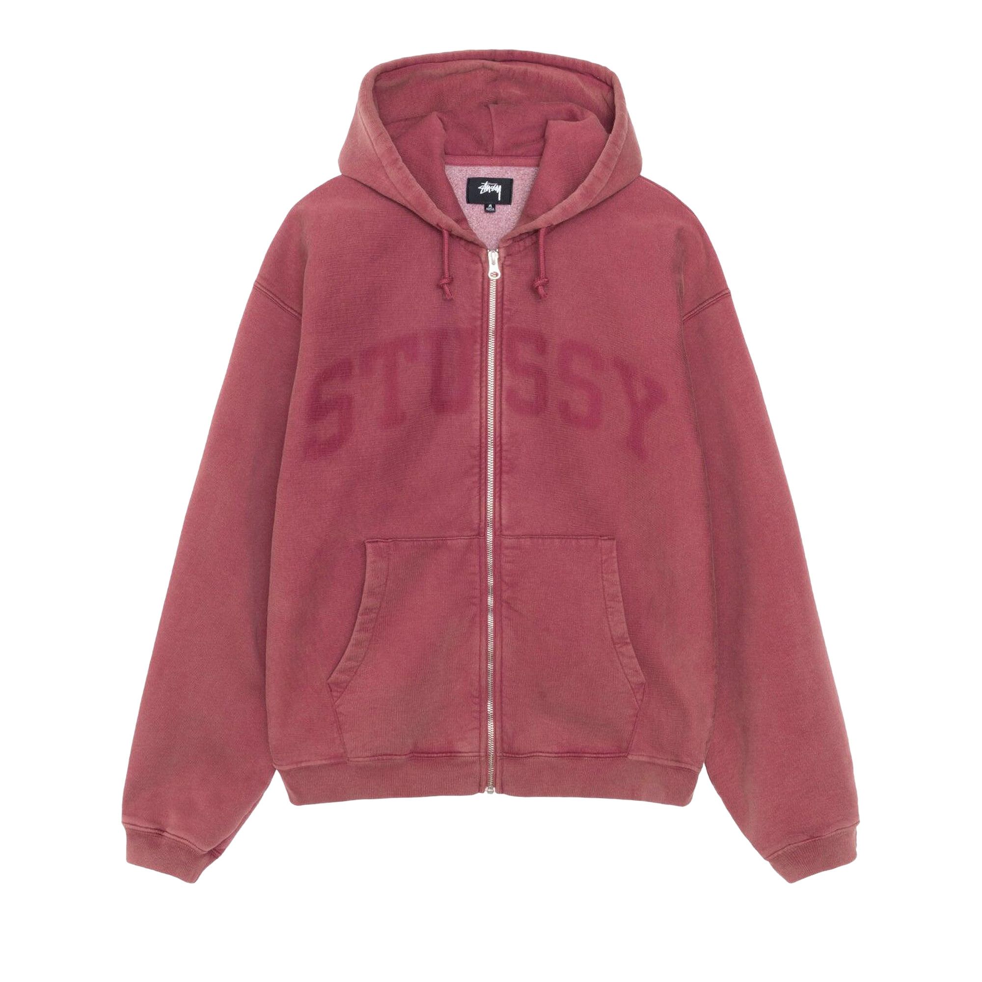 Buy Stussy Faded Graphic Zip Hoodie 'Burgundy' - 118553 BURG | GOAT