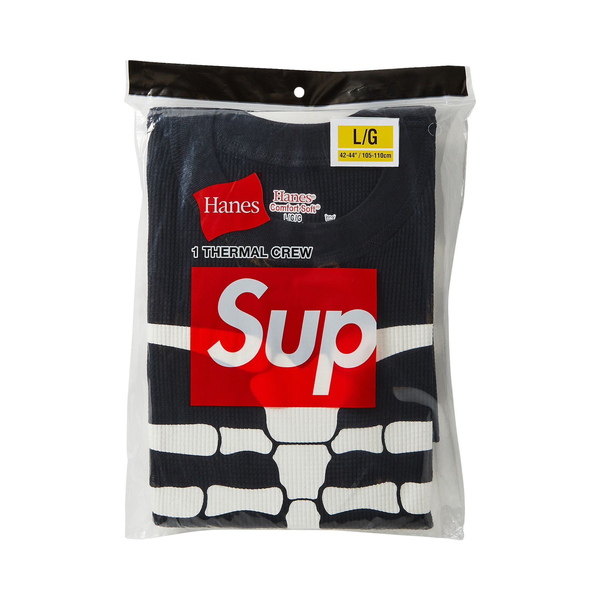 Buy Supreme x Hanes Bones Thermal Crew (1 Pack) 'Black' - FW24A75