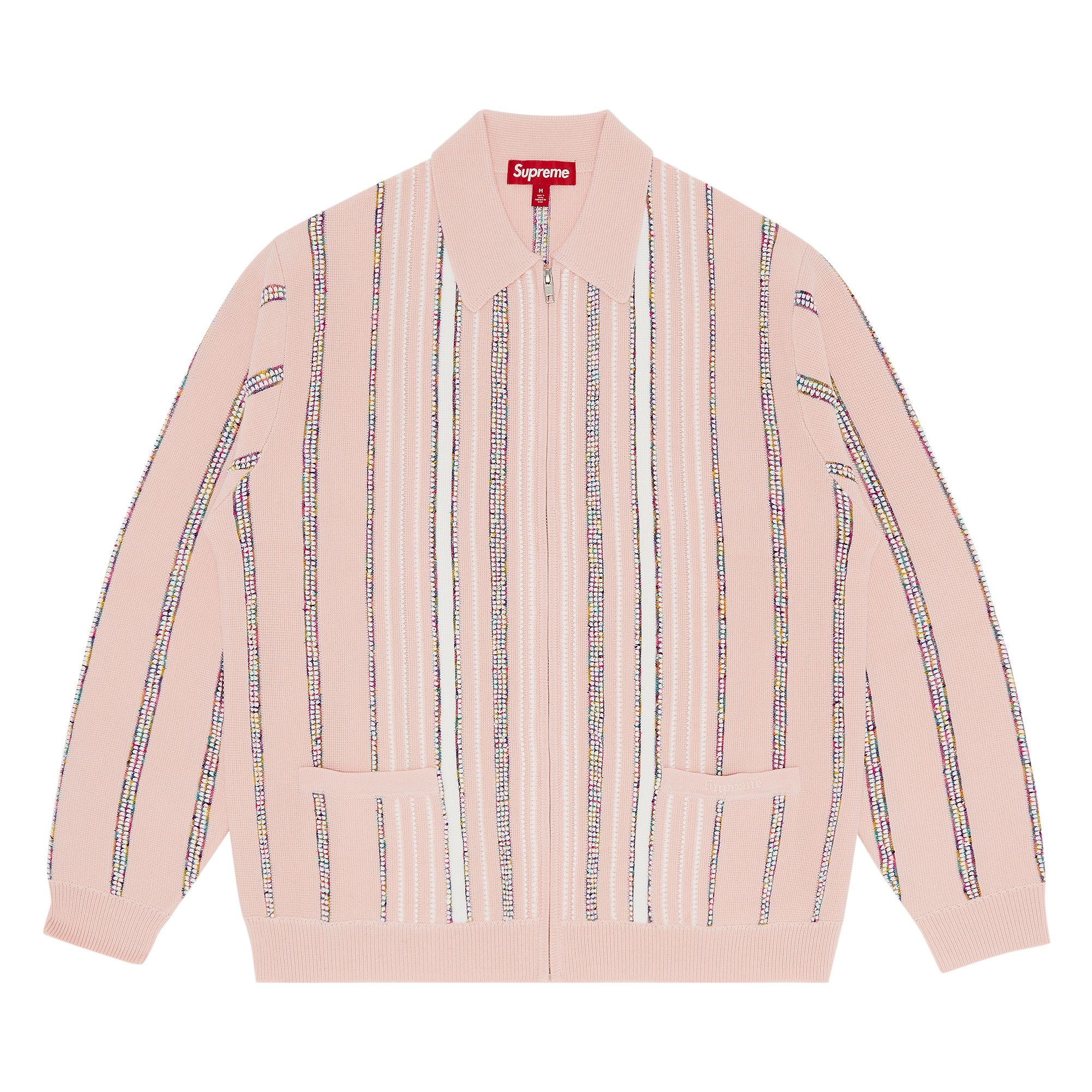 Buy Supreme Speckle Stripe Zip Up Cardigan 'Pink' - FW24SK36 PINK