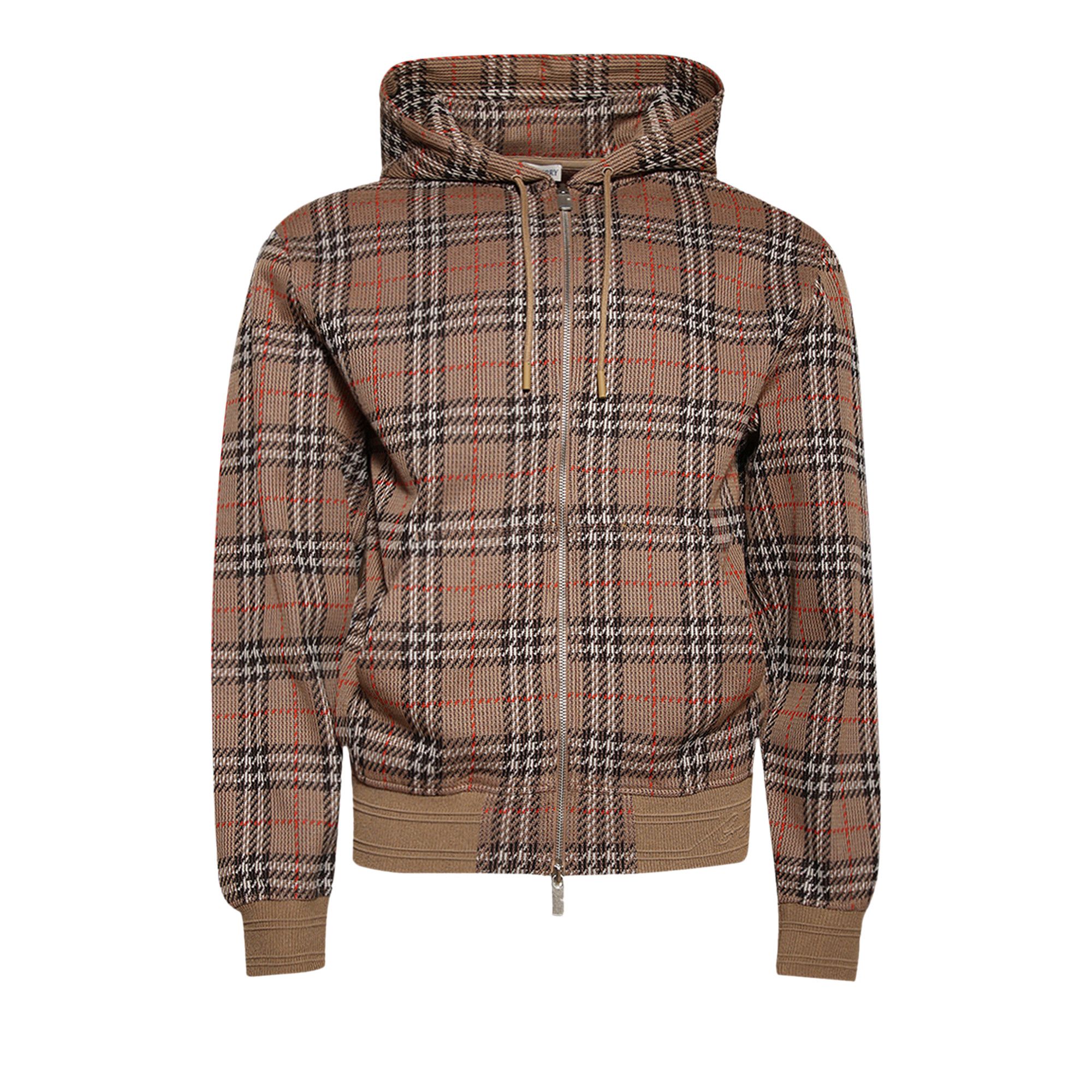 Buy Burberry Check Zip Hoodie 'Nut Ip Check' - 8102881 | GOAT
