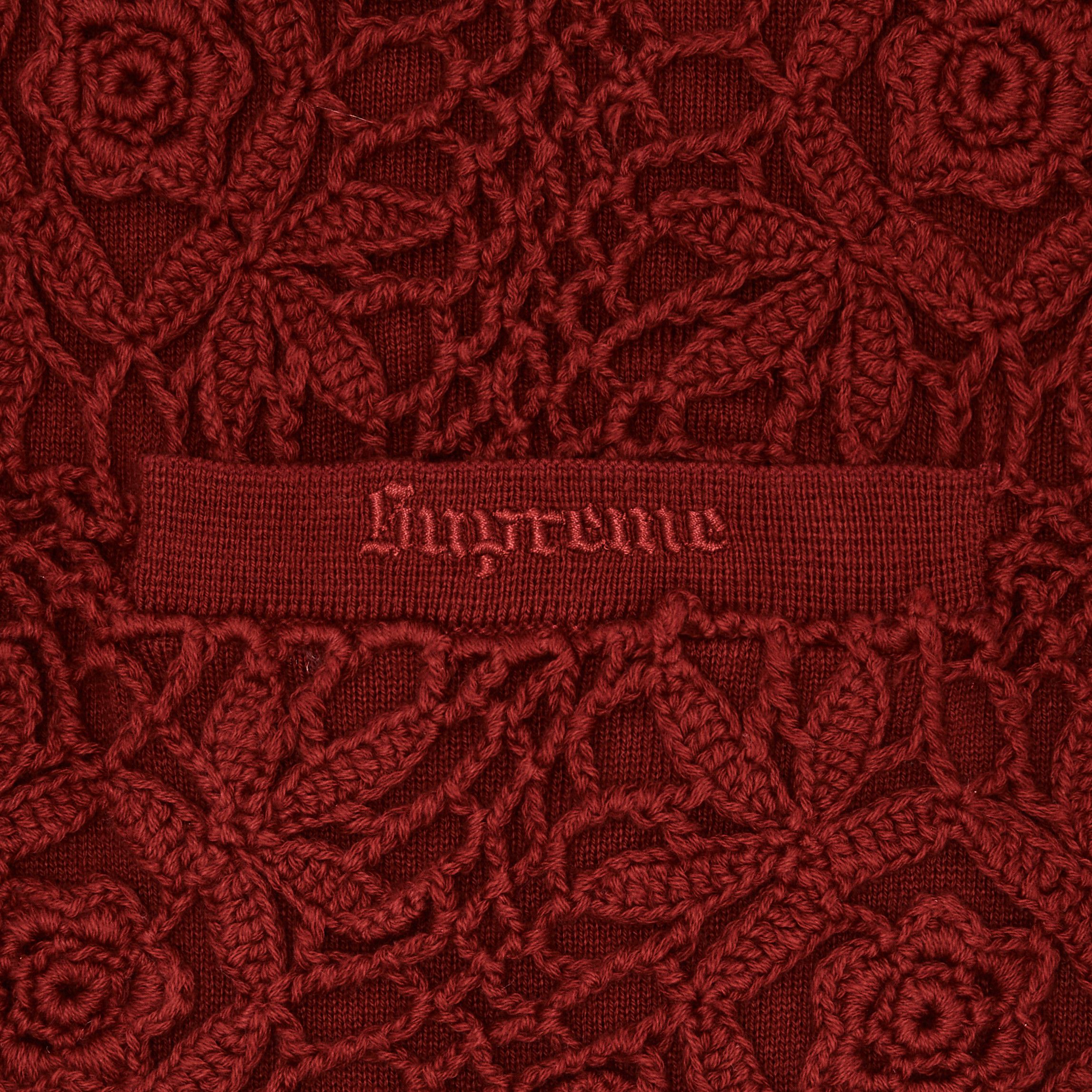 Buy Supreme Crochet Zip Up Cardigan 'Dark Red' - SS25SK2 DARK RED