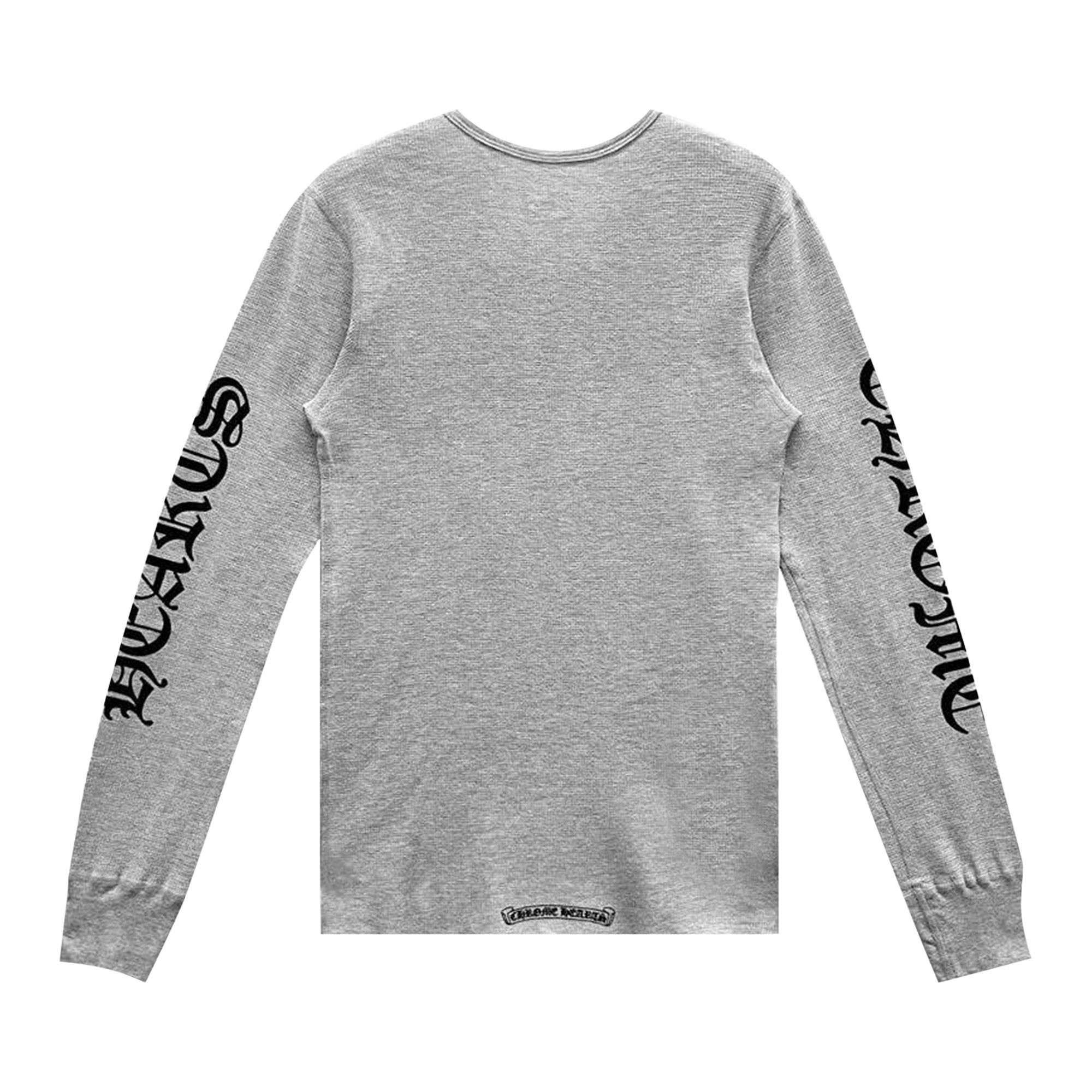 Buy Chrome Hearts Scroll Logo Long-Sleeve Thermal T-Shirt 'Grey